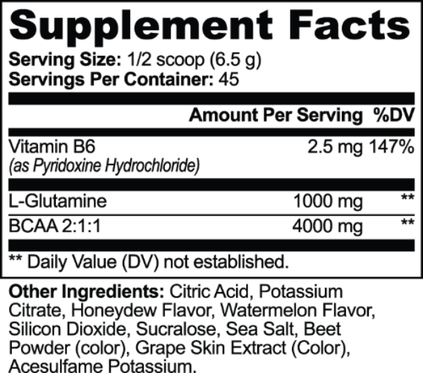 BCAA Post Workout Powder (Honeydew/Watermelon)